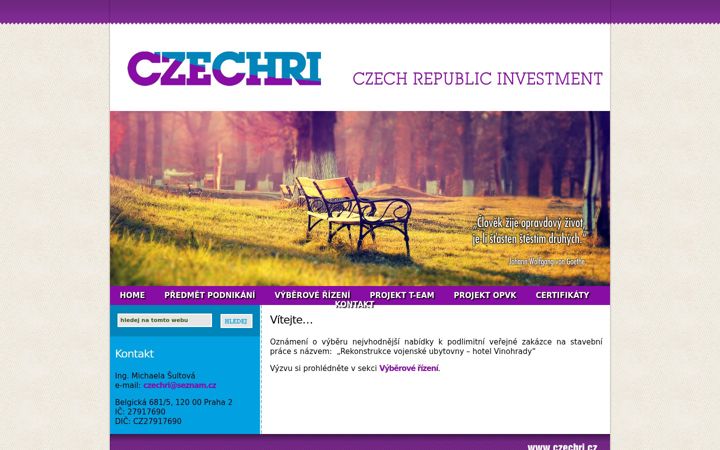 Screenshot stránky czechri.cz