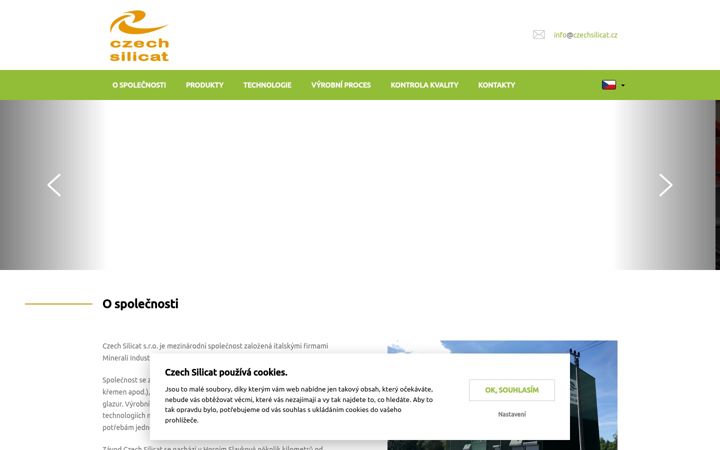 Screenshot stránky czechsilicat.cz
