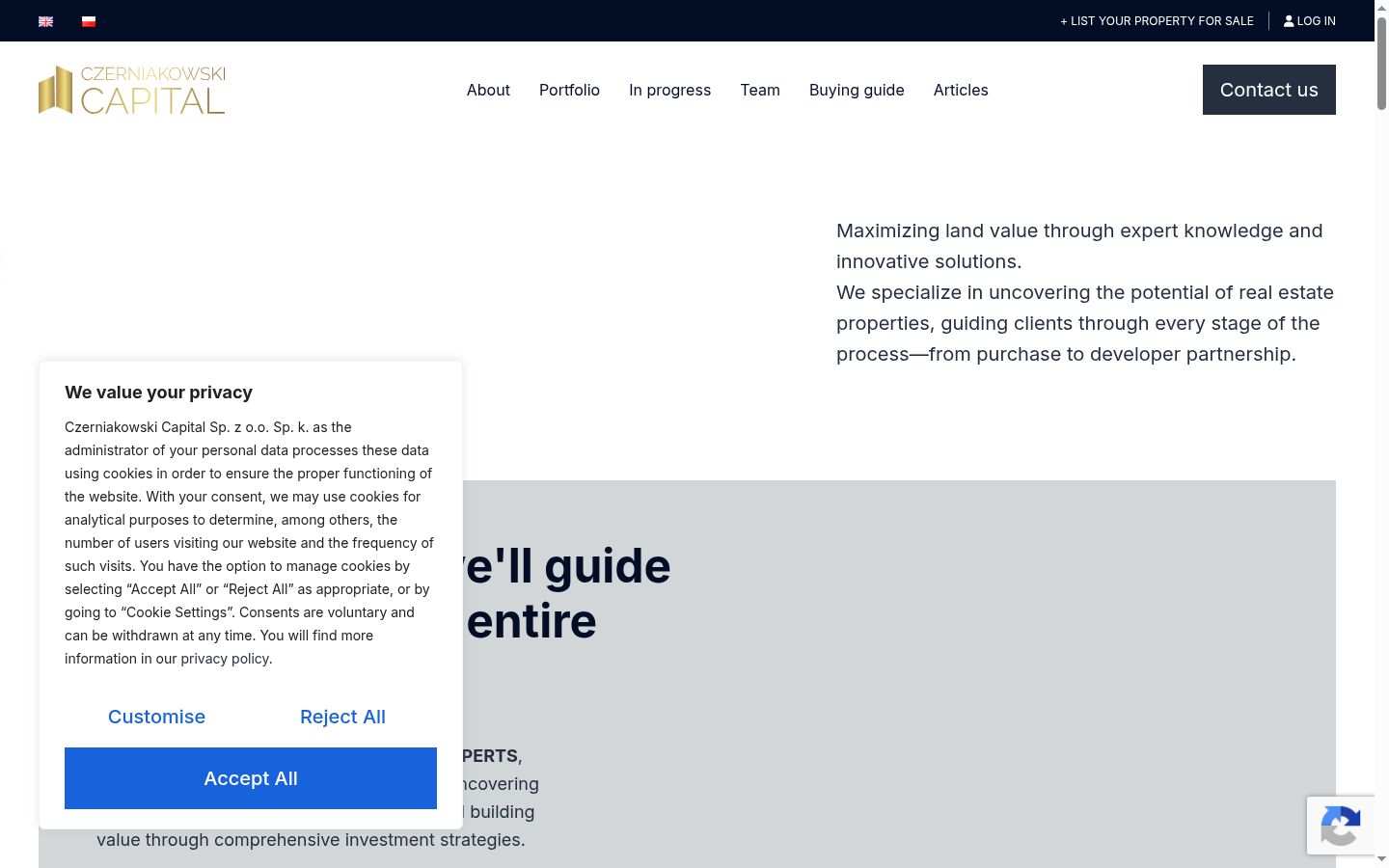 Screenshot del banner di consenso mostrato prima di qualsiasi interazione