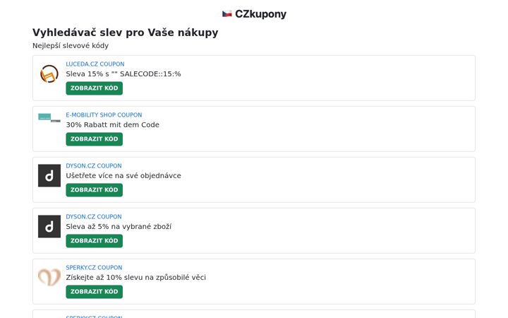 Screenshot of czkupony.com