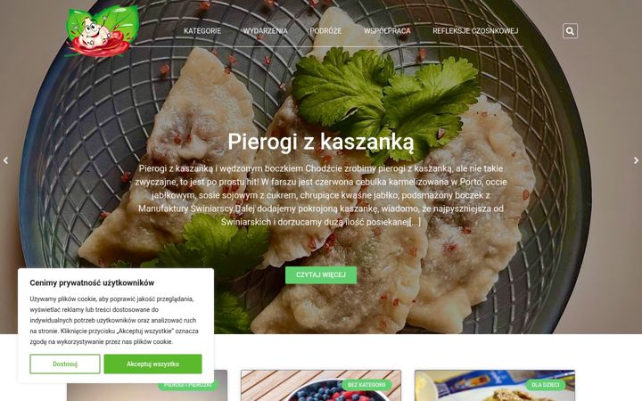 Ekrānuzņēmums no czosnekwpomidorach.pl