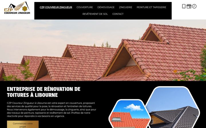 Screenshot of czp-couvreur-zingueur.fr