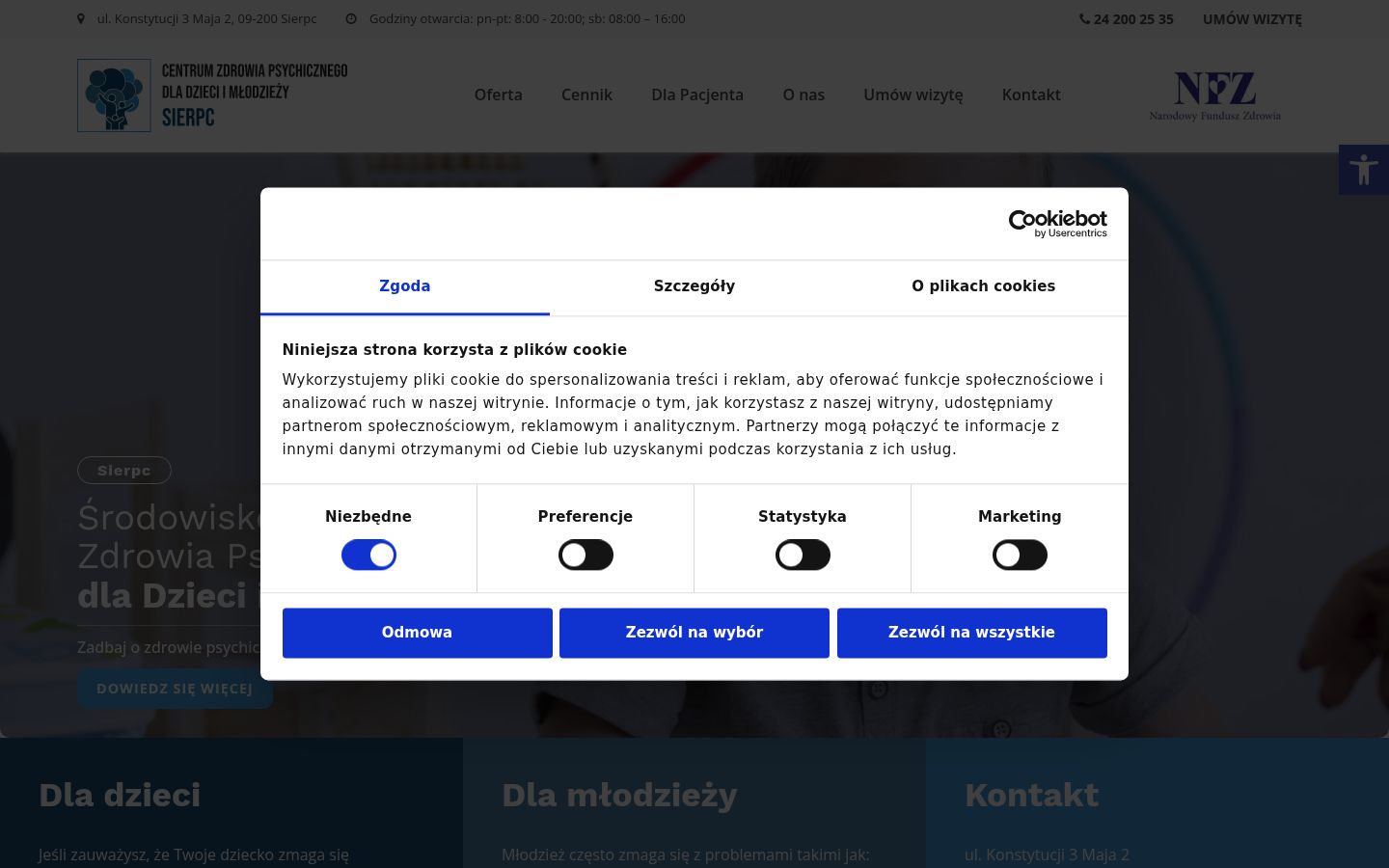 Ekraanipilt nõusolekubännerist, mida näidati enne mis tahes suhtlust