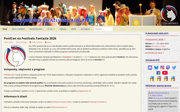Screenshot van czskbronies.cz