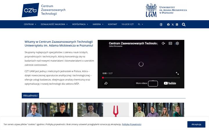 Ekrānuzņēmums no czt.amu.edu.pl