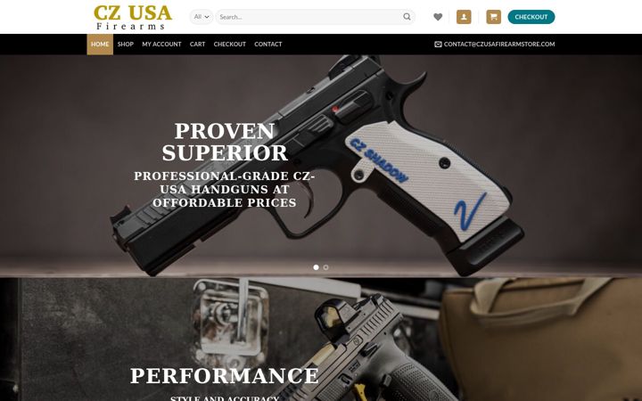 Screenshot of czusafirearmstore.com
