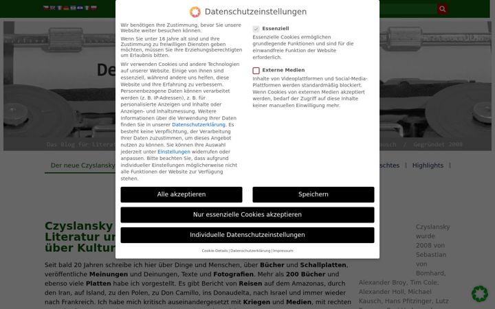 Screenshot of czyslansky.net