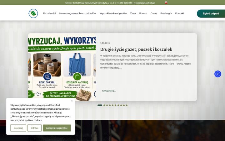 Captură de ecran a czystagminakolbudy.pl