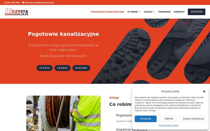 Skjermbilde av czystakanalizacja.pl