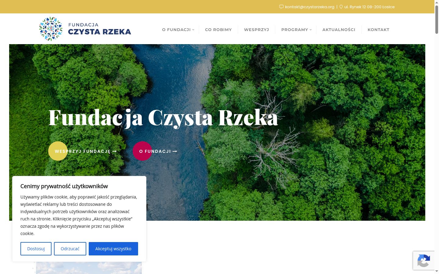 Screenshot del banner di consenso mostrato prima di qualsiasi interazione
