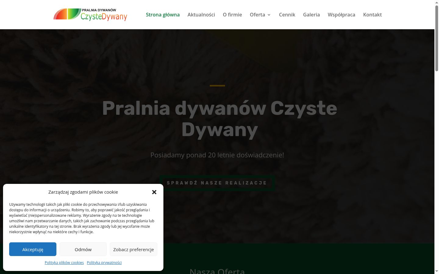 Screenshot of the consent banner shown before any interaction