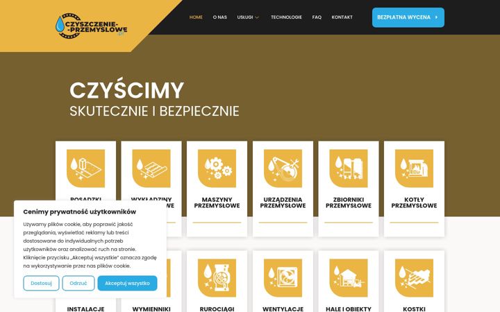 Captură de ecran a czyszczenie-przemyslowe.pl