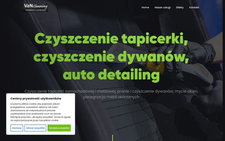 Captură de ecran a czyszczenietapicerki.opole.pl