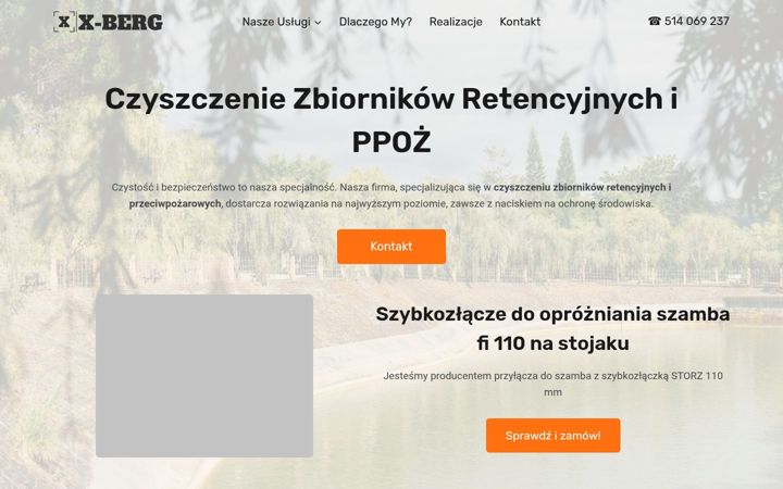Screenshot of czyszczeniezbiornikowretencyjnych.pl