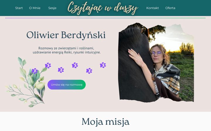 Captură de ecran a czytajacwduszy.pl