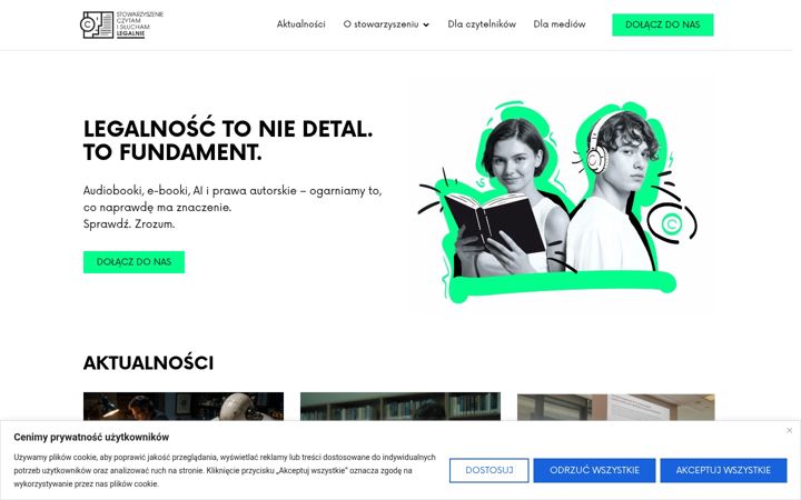 Screenshot of czytamisluchamlegalnie.pl