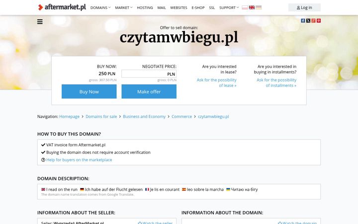 Skjermbilde av czytamwbiegu.pl