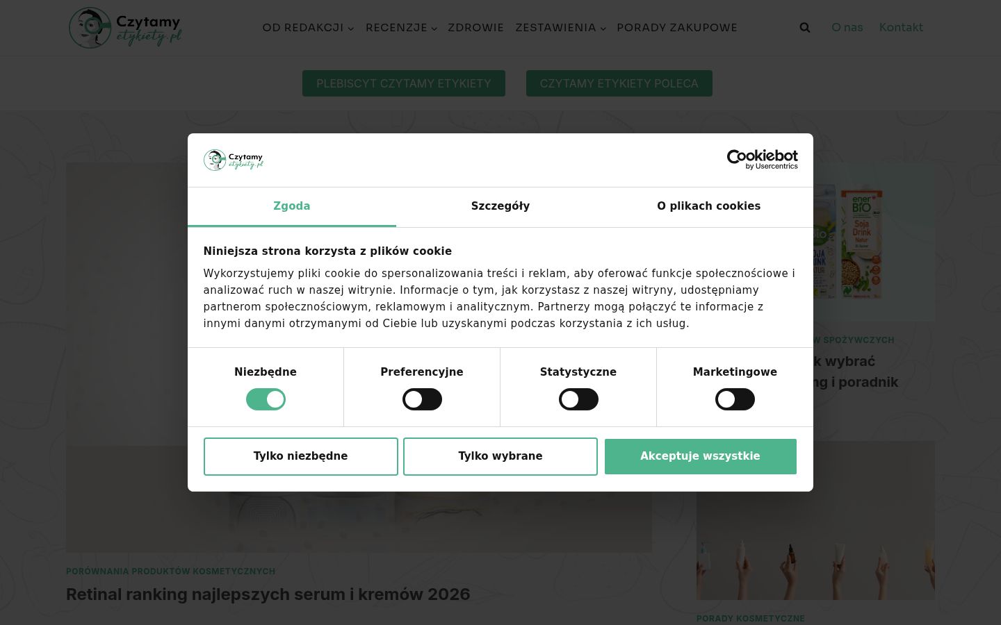 Skjermbilde av samtykkebanneret slik det vises før noen interaksjon