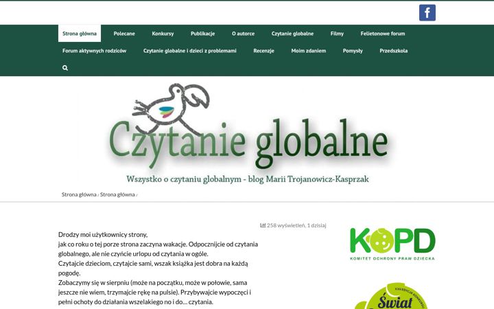Screenshot of czytanieglobalne.edu.pl