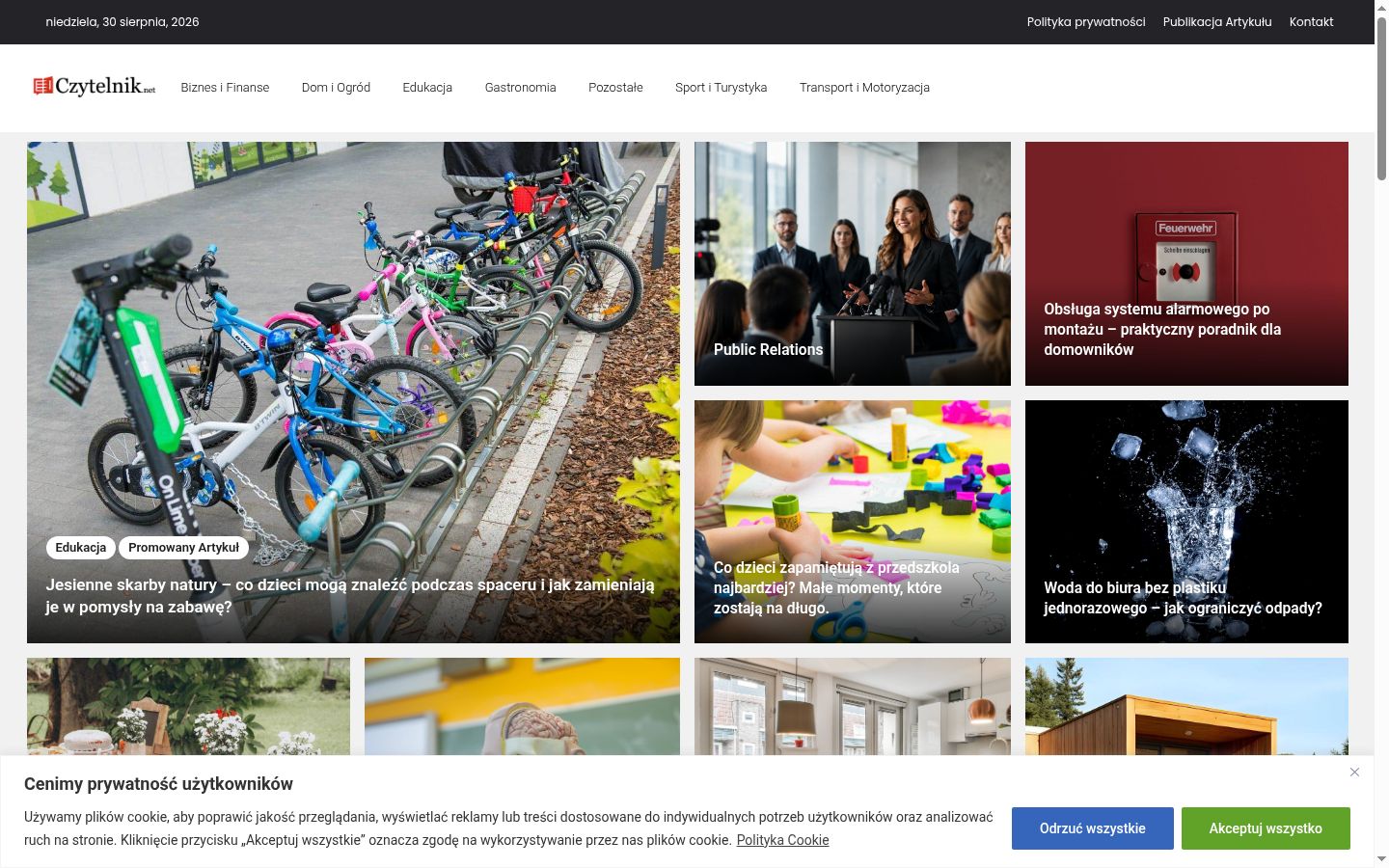 Screenshot del banner di consenso mostrato prima di qualsiasi interazione