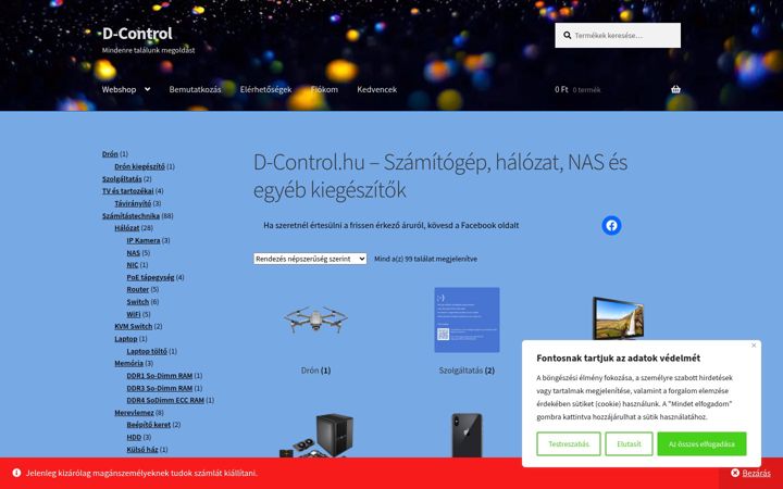 Screenshot von d-control.hu