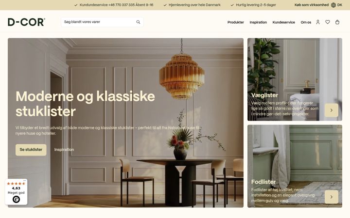 Screenshot von d-cor.dk