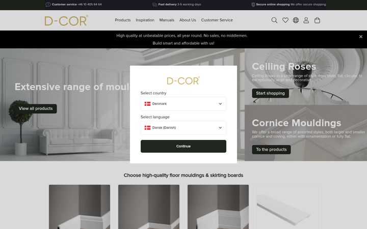 Screenshot of d-cor.eu