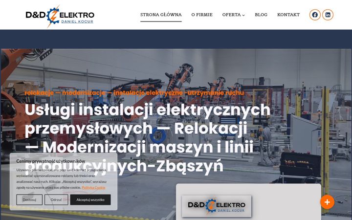 Skjermbilde av d-d-elektro-danielkocur.pl