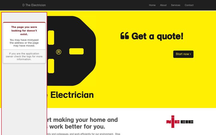 Ekrano kopija d-electrician.co.uk