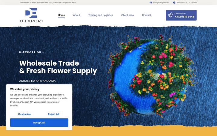 Screenshot of d-export.eu