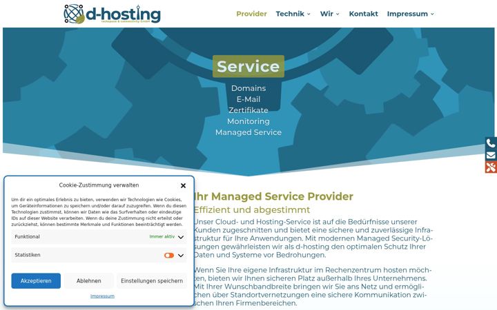 Screenshot of d-hosting.de