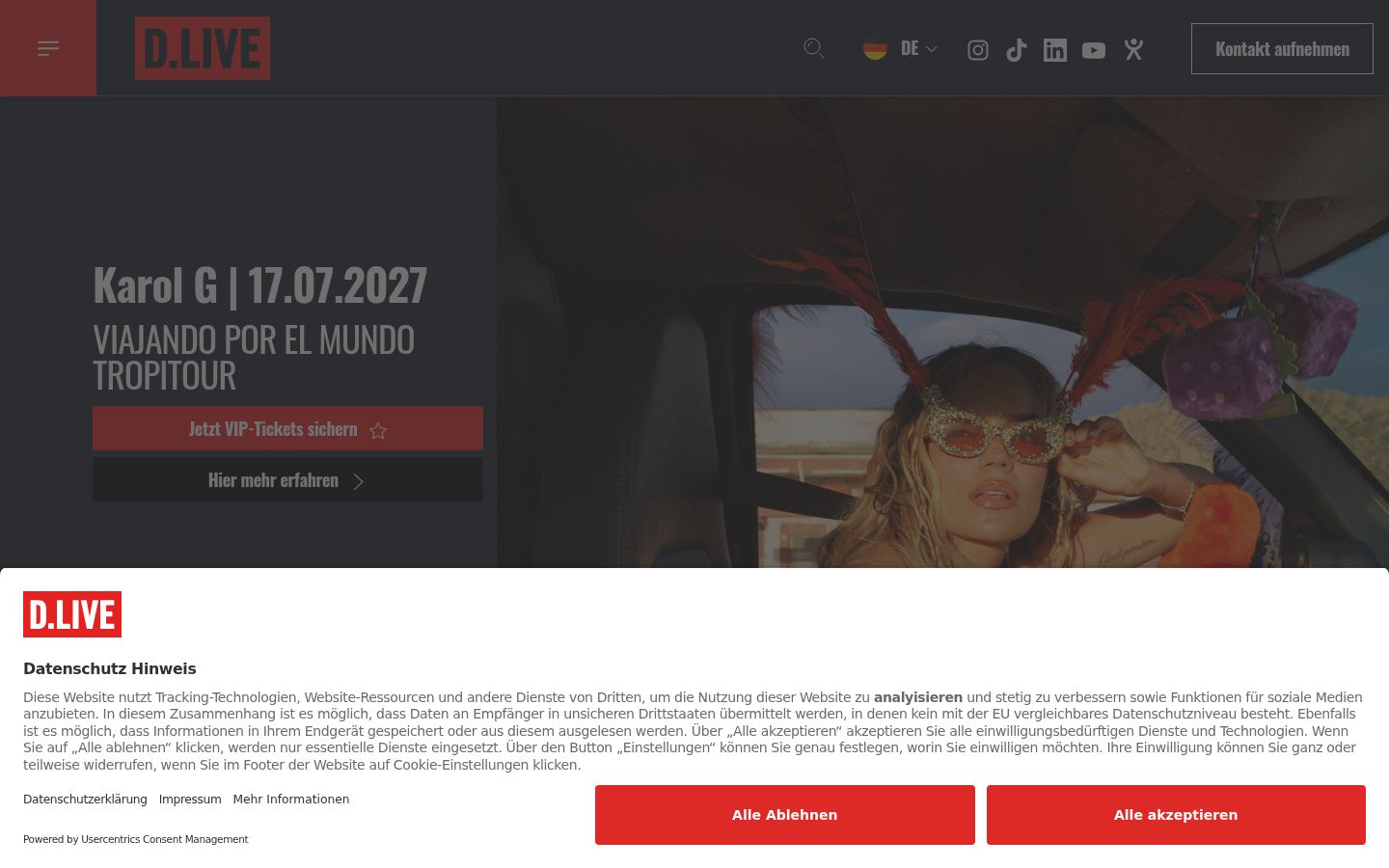 Screenshot tal-banner tal-kunsens muri qabel kwalunkwe interazzjoni