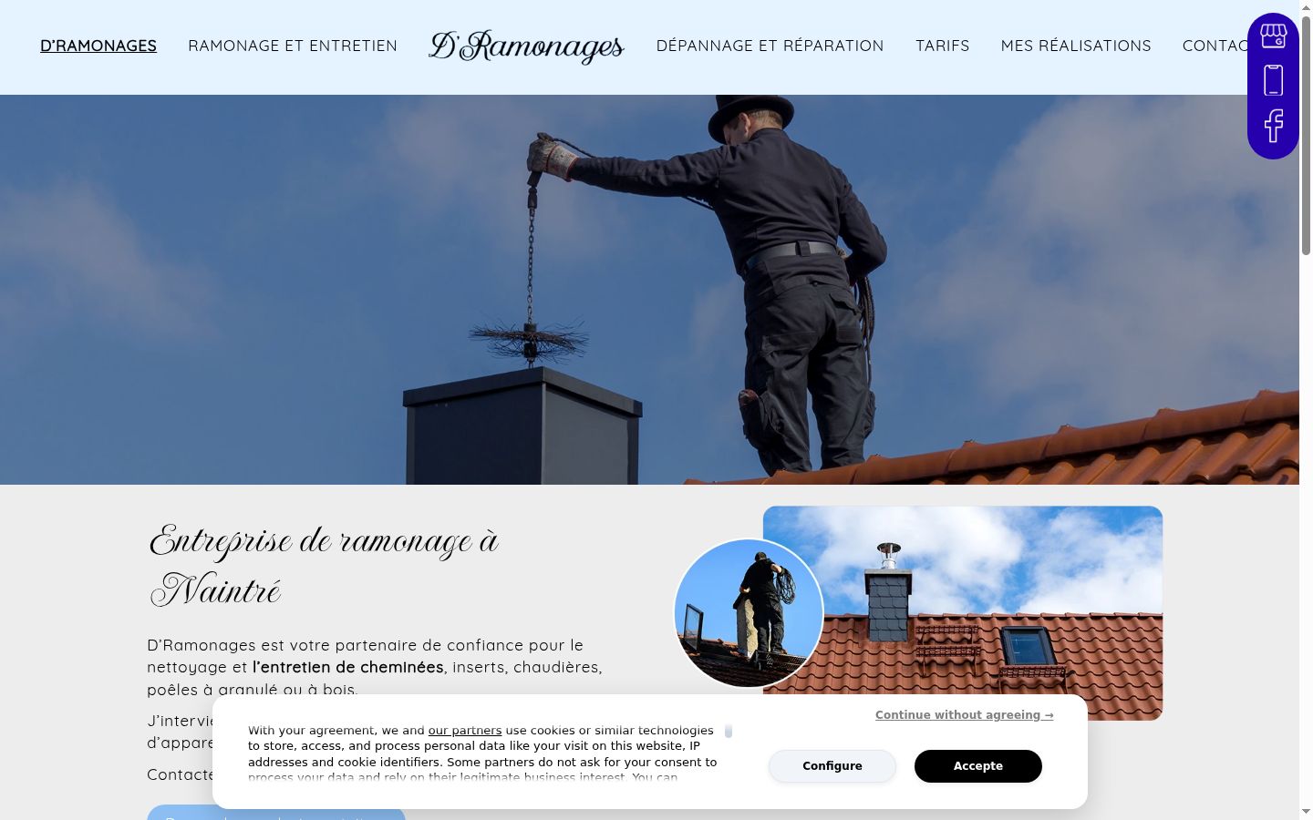 Screenshot del banner di consenso mostrato prima di qualsiasi interazione