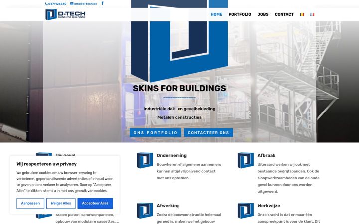 Screenshot van d-tech.be