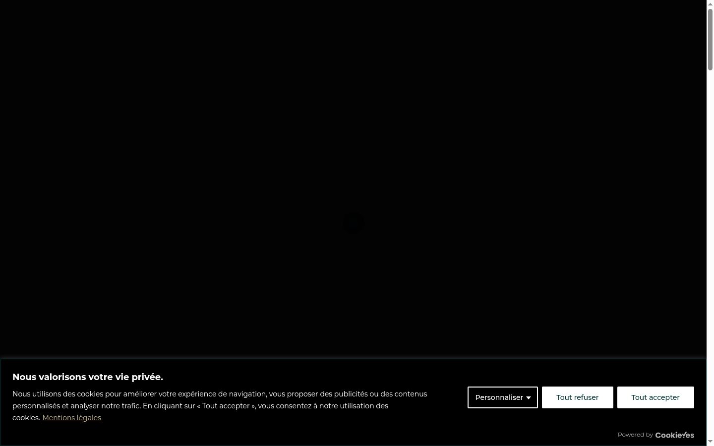 Screenshot del banner di consenso mostrato prima di qualsiasi interazione