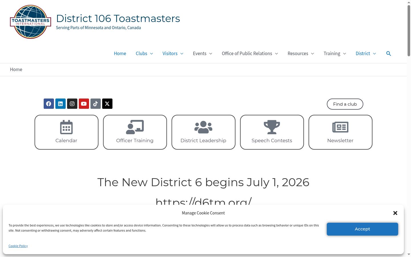 Screenshot del banner di consenso mostrato prima di qualsiasi interazione