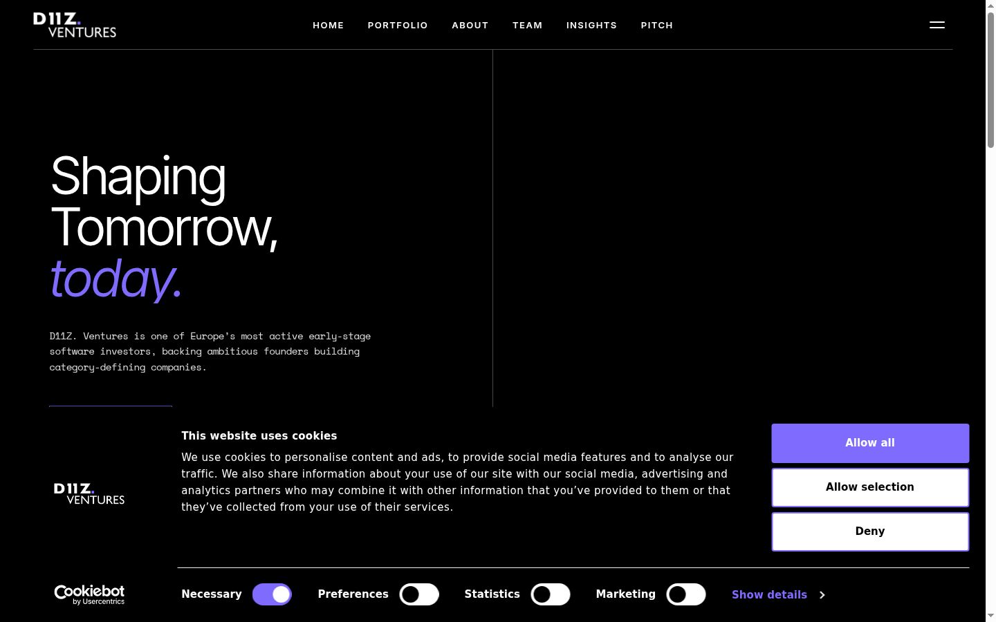 Captura de pantalla del banner de consentimiento mostrado antes de cualquier interacción