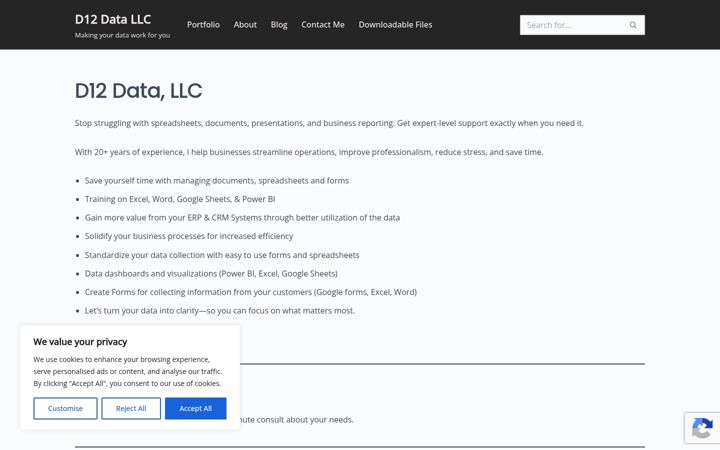 Screenshot of d12data.com