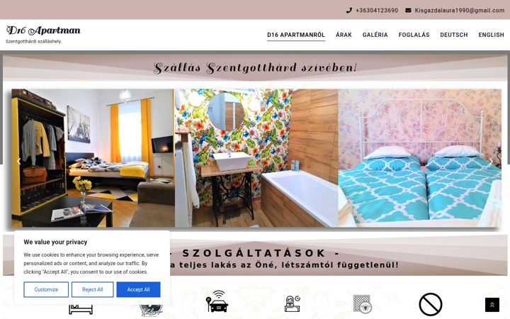 Screenshot von d16apartman.hu