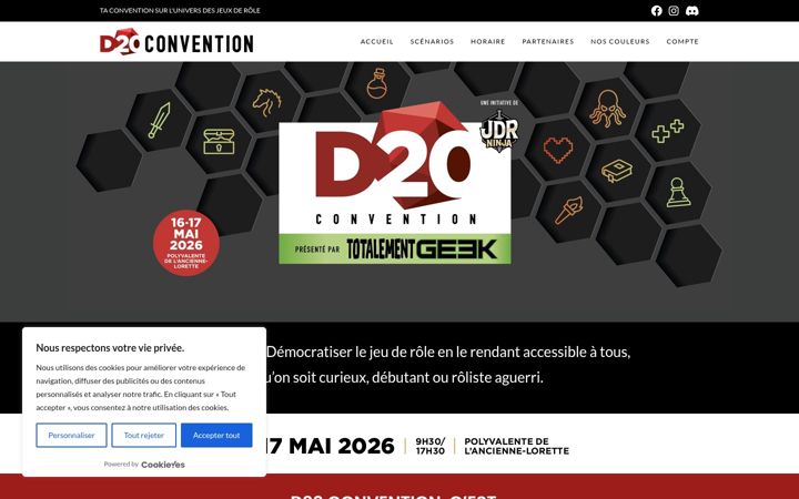 Screenshot of d20convention.com