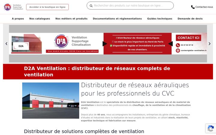 Snímek obrazovky d2a-ventilation.fr