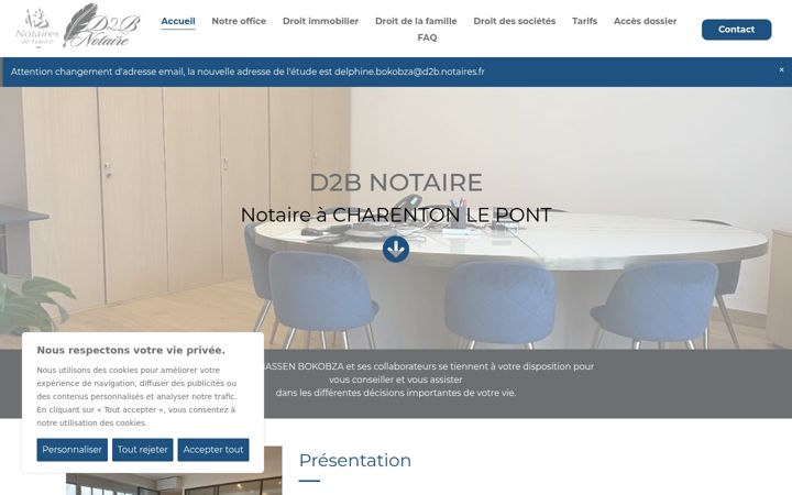 Screenshot of d2bnotaire.notaires.fr