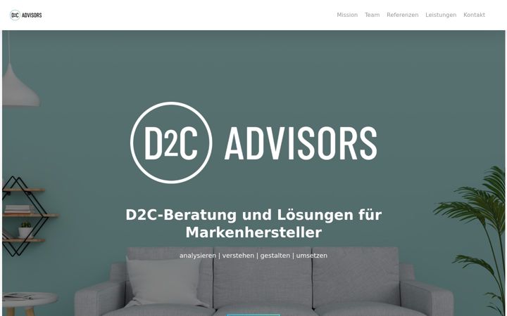 Screenshot of d2c-advisors.de