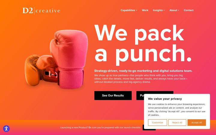 Screenshot of d2creative.com