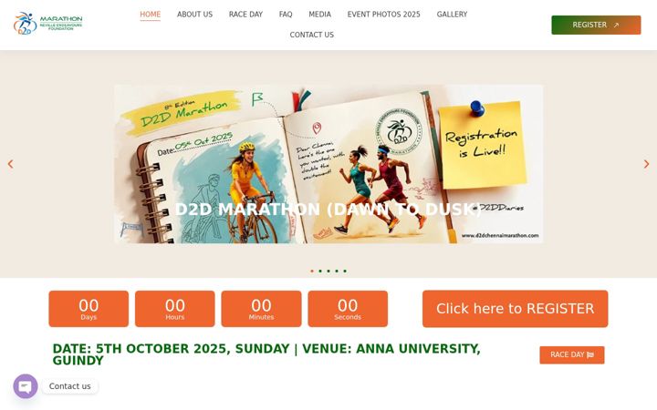 Screenshot of d2dchennaimarathon.com