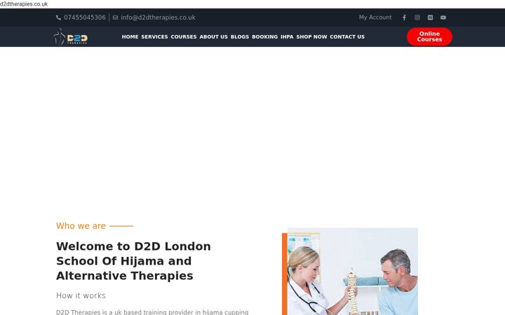 Captura de pantalla de d2dtherapies.co.uk