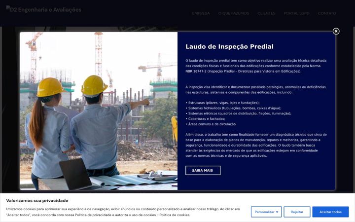 Screenshot van d2engenharia.com.br