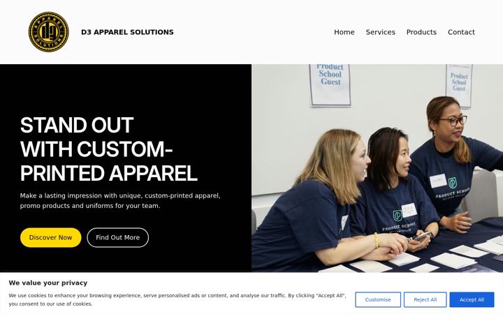Screenshot of d3apparelsolutions.com