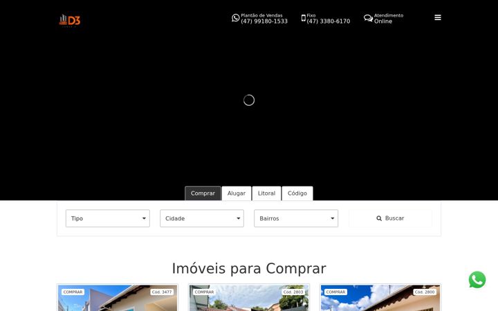 Screenshot van d3imoveis.com.br