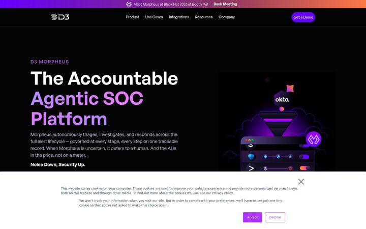 Screenshot of d3security.com